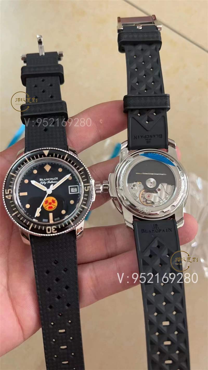 GS廠寶珀五十噚「輻射標(biāo)記」5008b梭子魚復(fù)刻表做工怎么樣-復(fù)刻表