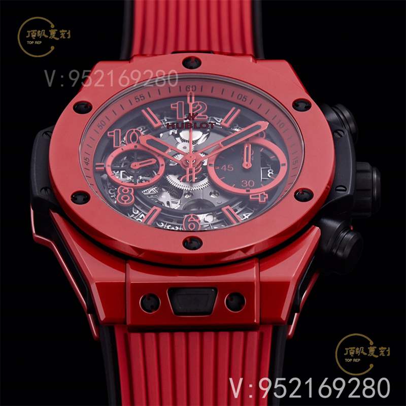 彩色陶瓷工藝展現-BBF廠宇舶恒寶big bang大爆炸法拉利紅色復刻表-復刻表