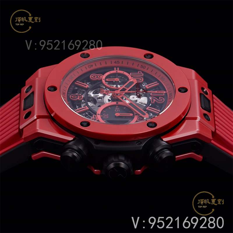 彩色陶瓷工藝展現-BBF廠宇舶恒寶big bang大爆炸法拉利紅色復刻表-復刻表