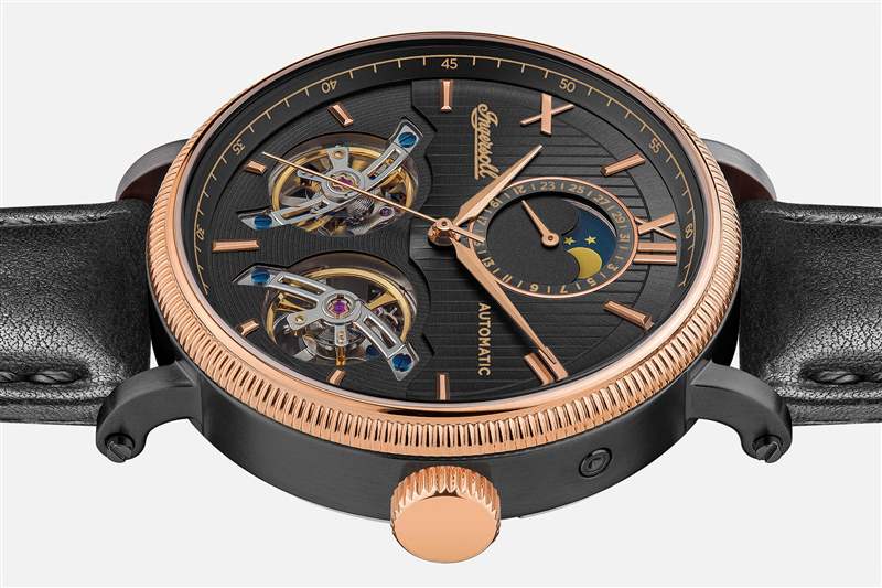 英格索好萊塢月相功能雙陀飛輪自動腕表-復刻表