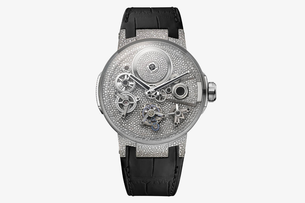 雅典表全鉆復(fù)雜表盤陀飛輪腕表1760-176BLE-復(fù)刻表