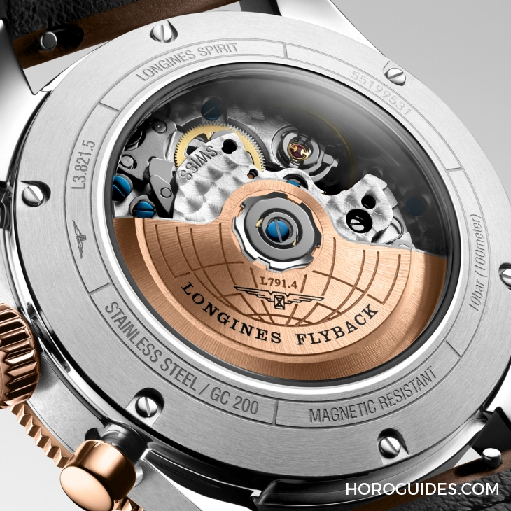 浪琴Spirit Flyback飛返計時碼表黃金及玫瑰金間金新款-復刻表