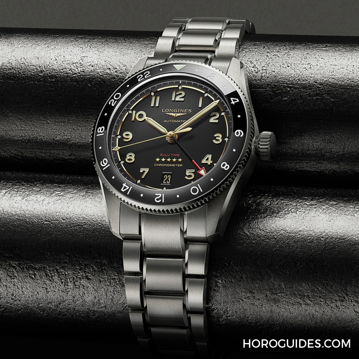 LONGINES Spirit再掀熱潮! Spirit Zulu Time鈦金屬腕表與計時秒表間金新色登場-復刻表